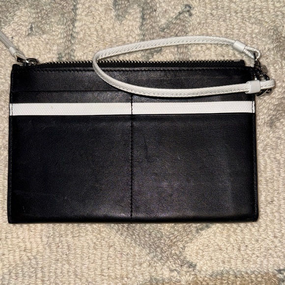 Black and White Tumi Leather Wristlet Clutch - Picture 2 of 2